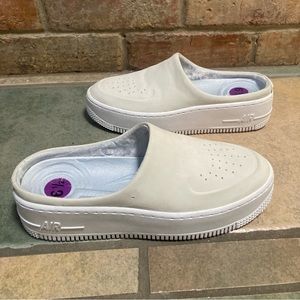 Nike Air Force 1 Lover XX Shoes Womens 6.5 Off White Slip On Velour Lined Mule